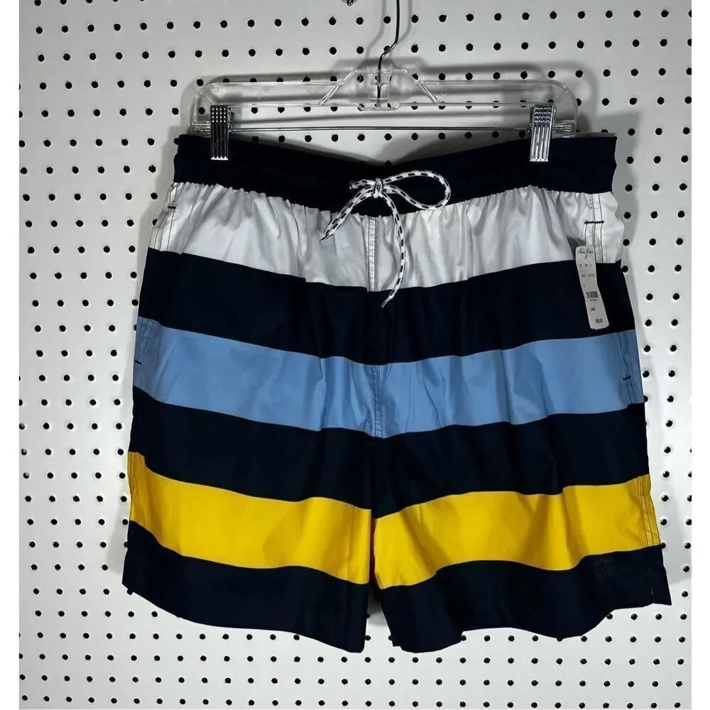 Brooks Brothers striped swimming trunks